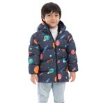 Riverstorm Erkek Çocuk Içi Polarlı Kapüşonlu Gezegen Yıldız Desenli Kışlık Şişme Mont & Kaban & Parka