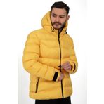 Riverstorm Erkek Sarı Kapüşonlu Içi Polarlı Kürklü Su Geçirmez Rüzgara Dayanıklı Şişme Mont Kaban Parka