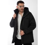 Riverstorm Erkek Siyah Içi Polarlı Su Ve Rüzgar Geçirmez Kapüşonlu Kışlık Mont & Kaban & Parka