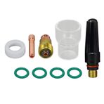 RIVERWELD TIG Kısa Gazlı Lens Pense Gövdesi 17GL332 2,4 mm Delikli Yalıtımlı Kap #12 DB SR WP 17 için Cam Kap #12 Kiti 18 26 TIG Torç Kaynak Aksesuarları 9 adet