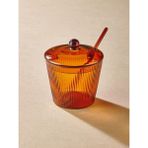 Rivo Home Decor Striped Cam Kaşıklı Şekerlik Amber 10X12 cm