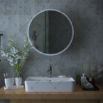 Rivomo Beyaz Dekoratif Banyo Dolabı Aynalı Üst Modülü