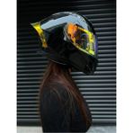 Rivox R1 Kapalı Kask Parlak Siyah S Beden Nefes Alabilir Kumaş ve Gelişmiş Polikarbon Kabuk