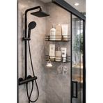 RİYA HOME EV & DEKORASYON Banyo Yapışkanlı Banyo Rafı, 2'li Banyo Düzenleyici, Duş Rafı Organizer Şampuanlık, METAL
