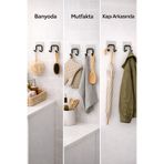 RİYA HOME EV & DEKORASYON Yapışkanlı 2 Adet Çift Kancalı Banyo Mutfak Askısı Metal Askılık Duvar Askı Organizer