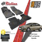 Rizline Fiat Linea 2007 Sonrası Siyah 3D Havuzlu Paspas