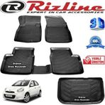 Rizline Nissan Micra 3D Paspas + 3D Bagaj Havuzu 2011 - 2016 Arası Siyah Set