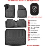 Rizline Renault Kangoo Combi 2015-2021 3D Araca Özel Paspas ve Bagaj Havuzu Set Bmy - Siyah