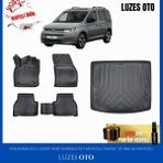 Rizline Volkswagen Caddy 3D Havuzlu Paspas ve Bagaj Havuzu 2020 Model Uyumlu - Siyah