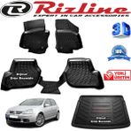 Rizline Volkswagen Golf 5 3D Paspas + 3D Bagaj Havuzu HB 2004-2009 Arası Siyah Set