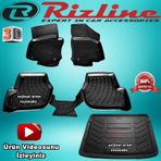 Rizline Volkswagen Golf 5 Paspası Siyah Hb 2004-2009 Arası 3D Bagaj Havuzu