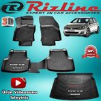 Rizline Volkswagen Golf 7 Siyah Hb 2013-2019 Arası 3D Paspas ve Bagaj Havuzu
