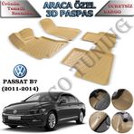 Rizline Volkswagen Passat B7 2011-2014 Bej 3D Havuzlu Paspas
