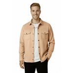 Rizz up Erkek Camel Kırışmayan Süet Kumaş ÇıtÇıtlı Cepli Slim Fit Mevsimlik Gömlek 2302329