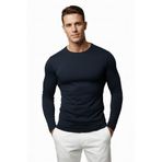 Rizz up Erkek Lacivert Uzun Kollu Dar Kalıp Ince Sıfır Yaka Sweatshirt 2300423