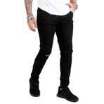 Rizz up Siyah Dizleri Yırtık Likralı Slim Fit Erkek Kot Pantolon 1902114