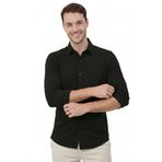 Rizz up Siyah Modal Kumaş Likralı Rahat Kalıp Kırışmayan Ütü Gerektirmeyen Erkek Gömlek 2602629