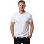 RizzUP Erkek Beyaz Slim Fit %90 Pamuk Likralı Yumuşak Dokulu Basic Tişört 1801131 - 3XL