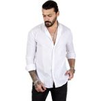 Rizzup Erkek Beyaz Slim Fit Dar Kesim Keten Gömlek Hakim Yaka Pamuklu Keten Spor Gömlek 2201895 - 2XL
