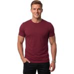 Rizzup Erkek Bordo Slim Fit %90 Pamuk Likralı Yumuşak Dokulu Basic Tişört 1801131 - 3XL