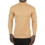 Rizzup Erkek Camel Zigzag Desenli Tam Balıkçı Yaka Dar Kesim Boğazlı Triko Kazak 2505497