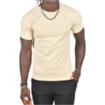 RizzUP Erkek Krem Slim Fit %90 Pamuk Likralı Yumuşak Dokulu Basic Tişört 1801131 - XL