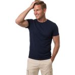 RizzUP Erkek Lacivert Slim Fit %90 Pamuk Likralı Yumuşak Dokulu Basic Tişört 1801131 - XL