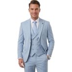 Rizzup Erkek Mavi Premium Collection Slim Fit Likralı 3’lü Takım Elbise – Kruvaze Yelekli Italyan Kesim 2600342 - 6 Drop - 56
