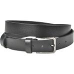 Rizzup Erkek Siyah Hakiki Deri Klasik Kemer 3,5 cm Kumaş Pantolon Kemeri 2502635 - 125 cm