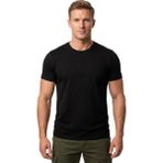 RizzUP Erkek Siyah Slim Fit %90 Pamuk Likralı Yumuşak Dokulu Basic Tişört 1801131 - 4XL
