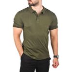 Rizzup Haki Büyük Beden Polo Yaka Tişört Nefes Alan Pamuklu Kumaş Battal Beden Erkek Tişört 2504349 - 3XL