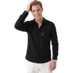 Rizzup Siyah Rahat Kalıp Kırışmayan, Ütü Gerektirmeyen Modal Kumaş Likralı Erkek Gömlek 2602633 - 2XL