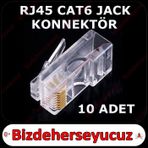 RJ45 CAT6 Altın Uçlu Jack Konnektör 10 Adet