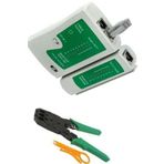RJ45 RJ11 RJ9 Jack Telefon Data Kablosu Sıkma Çakma Pensesi + Cat5 Cat6 Data Telefon Kablosu Test Cihazı +Kablo Soyucusu Set
