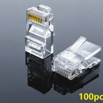 RJ45 UÇ SOKET KONNEKTÖR RJ 45 CAT5 İNTERNET (100 ADET)
