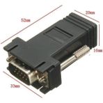 RJ45 VGA Ekleme Ek 30 Metre Uzatıcı Cat5/6 Monitör Extender - 2 Adet - 0 - Siyah