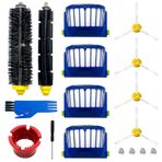 Rjnlsc 9 Paket Yedek Parça Aksesuarları irobot Roomba 600 500 Serisi 694 675 676 692 695 677 671 655 645 690 680 660 650 620 614 595 585 564 robot, 4 Filtre 4 Yan Fırça 1Kıl ve 1 Çırpıcı Fırça