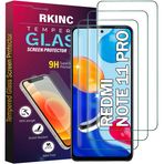RKINC Ekran Koruyucu [3 Parça] için Xiaomi Redmi Note 11 Pro, Redmi Note 11 Pro 5G Temperli Cam, 9H Sertlik 0,33 mm [ömür boyu garanti] [çizilmeye karşı]kırılmaz[kabarcıksız]