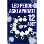 Rkm Store Beyaz LED Perde Askı Aparatı 12 Parça 2 x 3,5 cm Plastik Malzeme ile Kullanıma Uygun