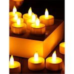 Rkm Store LED Mum Mum 12 Adet Tealight Mum LED Işıklı Dumansız Dekoratif Pilli LED Mum