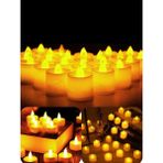 Rkm Store Tealight Işıklı Dumansız Sarı LED Pilli Mum 24 Adet Pil Dahil