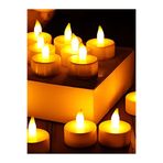 rkm store Tealight LED Mum 24’lü – Sarı Işıklı Dumansız Pilli Mum Seti (Piller Dahil)