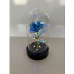 Rkmstore Sevgililer Ve Anneler Gününe Özel Hediyelik Dekoratif Solmayan Mavi Sonsuzluk Gül Rgb Ledli Fanus