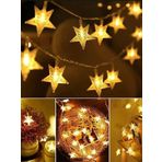 rkmstore Yıldız 5 Metre Gün Işığı Fişli 40 Yıldızlı Dekoratif 5 M Led Ramazan Süsleme Yıldız Led Işık
