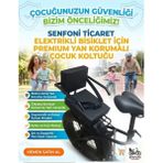 RKS Elektrikli Bisiklet Premium Yan Korumalı Çocuk Koltuğu Deri Malzeme ile Emniyet Kemerli