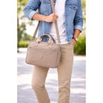 Rky Serenity Sanmorris Unisex Klinkır Koyu Gri Renkli Suya Dayanıklı Laptop Bölmeli Çapraz Askılı Evrak ve Laptop Çantası - Vizon