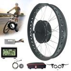 RKYRRKI 1500W Elektrikli Bisiklet Dönüşüm Kiti, EBike Hub Motor Seti, 48V Pil E-Bisiklet için Doğrudan Tahrik Arka Tekerlek, Pedallı Elektrikli Bisiklet Motor Dönüşüm Kiti LCD Panel ve Lastik, 26 inç