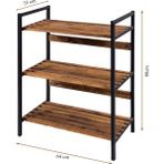 Rmd Shop Çok Amaçlı 3 Katlı Metal Ahşap Raf | Masif Ahşap Ayakkabılık, Mutfak Düzenleyici ve Çiçeklik Standı | 62x35x90 cm - Siyah - Ceviz