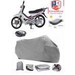 Rmg Moto Gusto Spark Branda Gri Arka Çanta Uyumlu(Topcase) Motosiket Brandası Motor Örtüsü Çadır Su Geçirmez Motosiklet Kılıfı Motor Brandası,lastikli,taşıma Torbalı