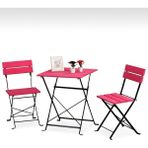 RMM Group Masa Sandalye Katlanır Bistro Seti - Pembe